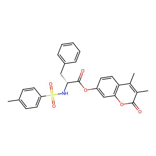 (3,4-dimethyl-2-oxochromen-7-yl) (2R)-2-[(4-methylphenyl)sulfonylamino]-3-phenylpropanoate structure