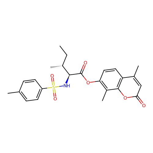 4,8-dimethyl-2-oxo-2H-chromen-7-yl N-[(4-methylphenyl)sulfonyl]-L-isoleucinate structure