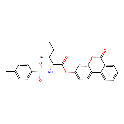 (6-oxobenzo[c]chromen-3-yl) (2R,3R)-3-methyl-2-[(4-methylphenyl)sulfonylamino]pentanoate structure