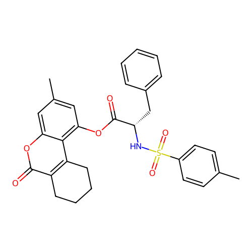 (3-methyl-6-oxo-7,8,9,10-tetrahydrobenzo[c]chromen-1-yl) (2S)-2-[(4-methylphenyl)sulfonylamino]-3-phenylpropanoate structure