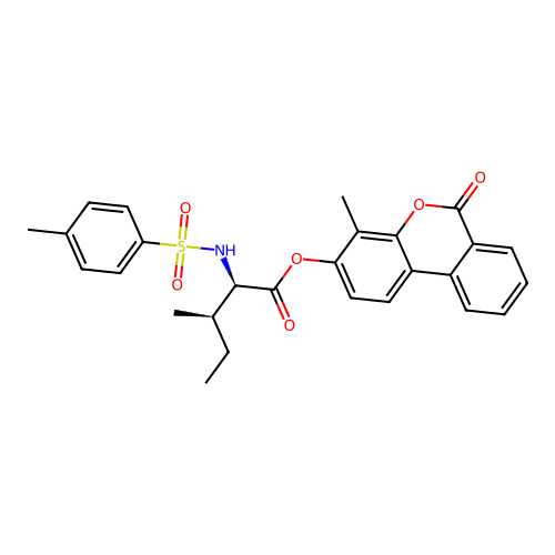 (4-methyl-6-oxobenzo[c]chromen-3-yl) (2R,3R)-3-methyl-2-[(4-methylphenyl)sulfonylamino]pentanoate structure