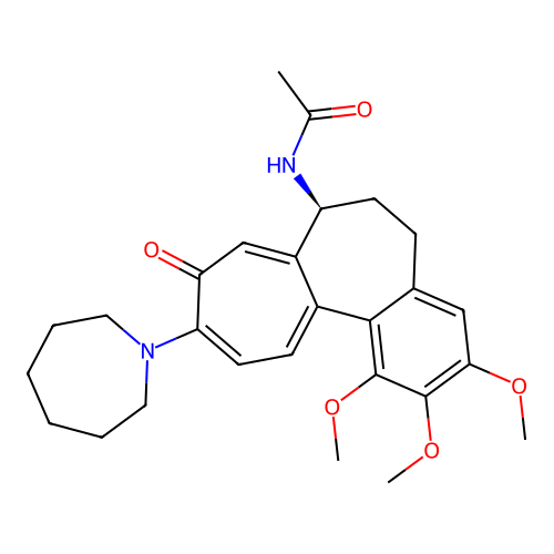(S)-N-(10-(azepan-1-yl)-1,2,3-trimethoxy-9-oxo-5,6,7,9-tetrahydrobenzo[a]heptalen-7-yl)acetamide structure