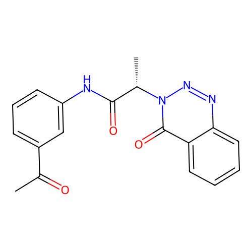 (2S)-N-(3-acetylphenyl)-2-(4-oxo-1,2,3-benzotriazin-3(4H)-yl)propanamide structure