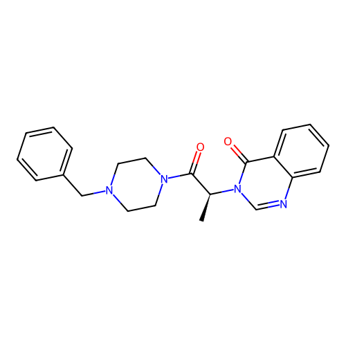 3-[(2S)-1-(4-benzylpiperazin-1-yl)-1-oxopropan-2-yl]quinazolin-4(3H)-one structure