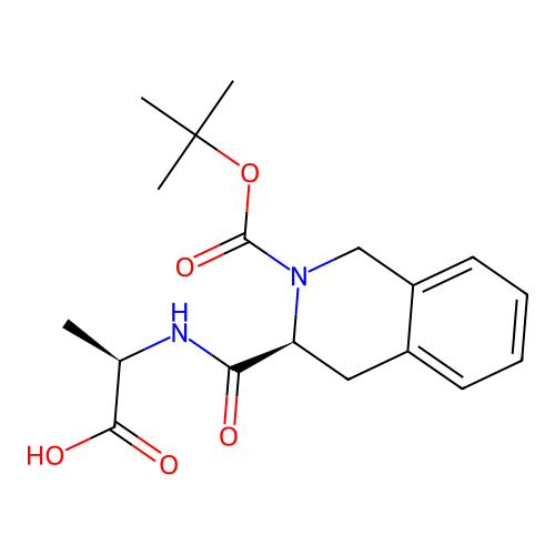 (2R)-2-[[(3S)-2-[(2-methylpropan-2-yl)oxycarbonyl]-3,4-dihydro-1H-isoquinoline-3-carbonyl]amino]propanoic acid structure