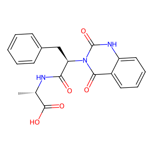(S)-2-((R)-2-(2,4-dioxo-1,2-dihydroquinazolin-3(4H)-yl)-3-phenylpropanamido)propanoic acid structure