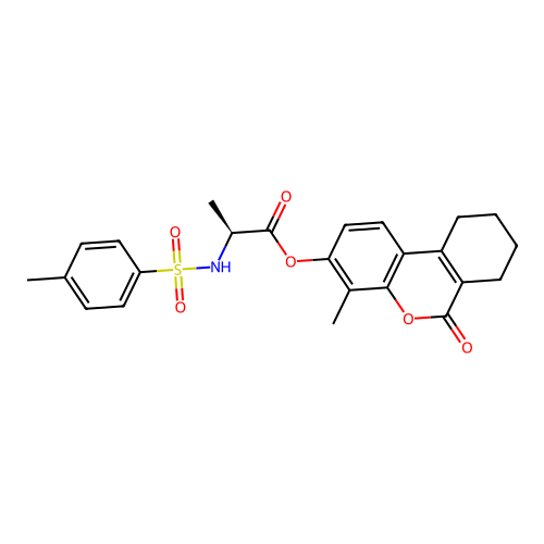 (4-methyl-6-oxo-7,8,9,10-tetrahydrobenzo[c]chromen-3-yl) (2S)-2-[(4-methylphenyl)sulfonylamino]propanoate structure
