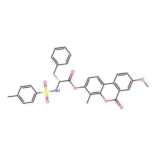 (8-methoxy-4-methyl-6-oxobenzo[c]chromen-3-yl) (2R)-2-[(4-methylphenyl)sulfonylamino]-3-phenylpropanoate structure