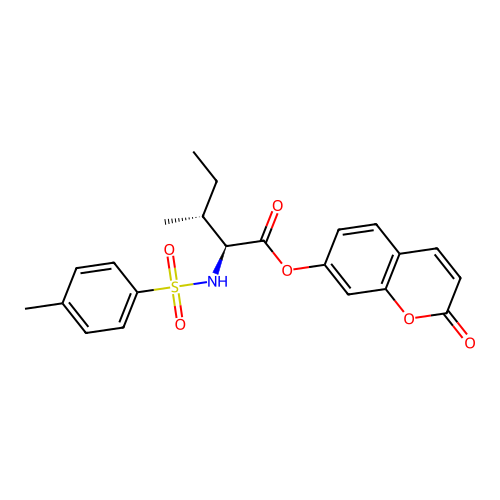 2-oxo-2H-chromen-7-yl N-[(4-methylphenyl)sulfonyl]-L-isoleucinate structure
