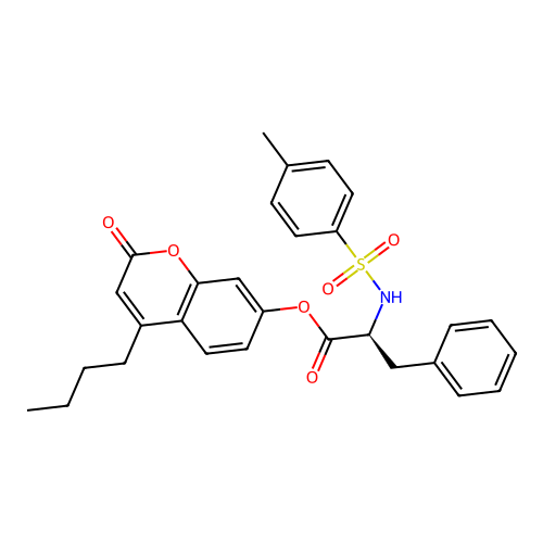 4-butyl-2-oxo-2H-chromen-7-yl N-[(4-methylphenyl)sulfonyl]-L-phenylalaninate structure