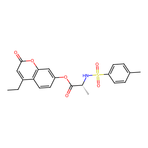 (4-ethyl-2-oxochromen-7-yl) (2R)-2-[(4-methylphenyl)sulfonylamino]propanoate structure
