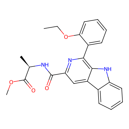 methyl N-{[1-(2-ethoxyphenyl)-9H-beta-carbolin-3-yl]carbonyl}-D-alaninate structure