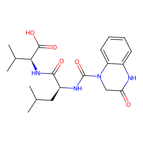 N-[(3-hydroxyquinoxalin-1(2H)-yl)carbonyl]-L-leucyl-L-valine structure