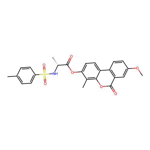 (8-methoxy-4-methyl-6-oxobenzo[c]chromen-3-yl) (2R)-2-[(4-methylphenyl)sulfonylamino]propanoate structure