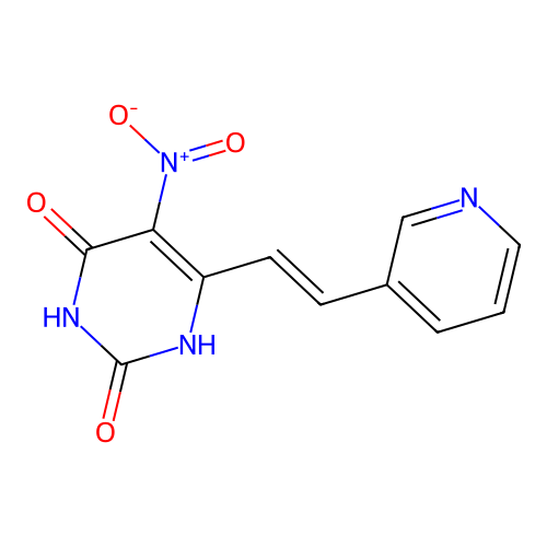 5-nitro-6-[(E)-2-pyridin-3-ylvinyl]pyrimidine-2,4(1H,3H)-dione structure