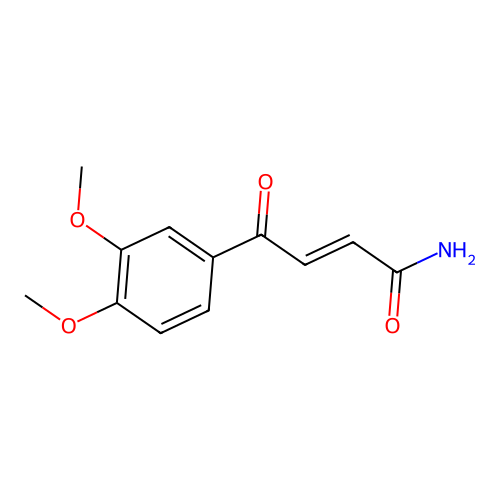 (E)-4-(3,4-dimethoxyphenyl)-4-oxobut-2-enamide structure