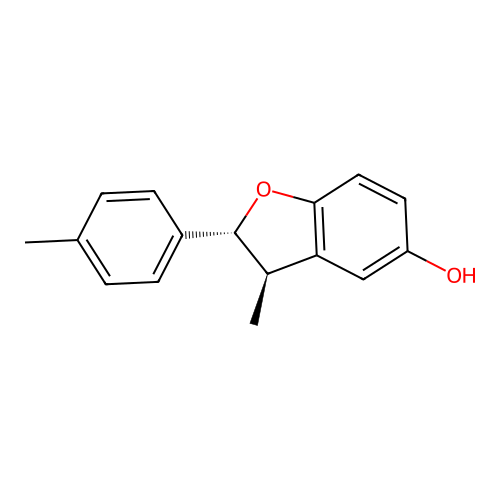 (2R,3R)-3-methyl-2-(4-methylphenyl)-2,3-dihydro-1-benzofuran-5-ol structure
