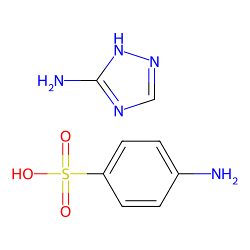4-aminobenzenesulfonic acid, 1H-1,2,4-triazole-5-ylamine structure