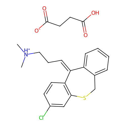 Dibenz(b,e)thiepin, 6,11-dihydro-3-chloro-11-(3-(dimethylamino)propylidene)-, succinate structure