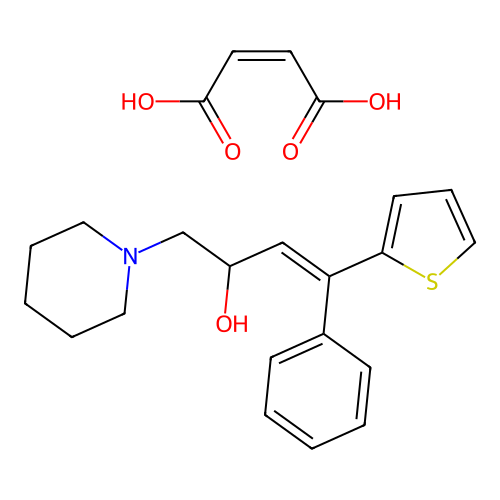 1-Piperidineethanol, alpha-(beta-(2-thienyl)styryl)-, maleate structure