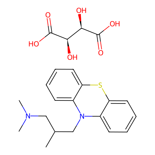 10-[3-(Dimethylammonio)-2-methylpropyl]-10H-phenothiazinium [R-(R*,R*)]-tartrate structure