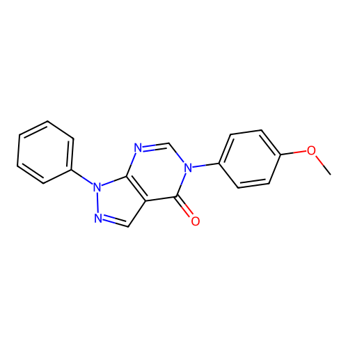 5-(4-methoxyphenyl)-1-phenyl-1,5-dihydro-4H-pyrazolo[3,4-d]pyrimidin-4-one structure