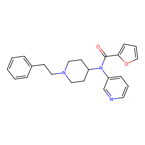 N-[1-(2-phenylethyl)piperidin-4-yl]-N-(pyridin-3-yl)furan-2-carboxamide structure