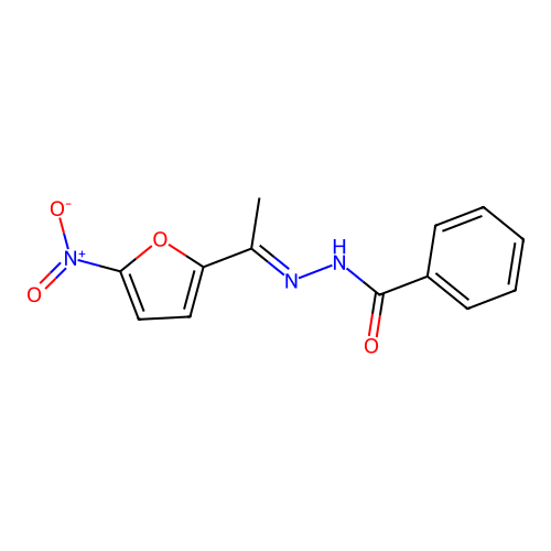 N'-(1-{5-nitro-2-furyl}ethylidene)benzohydrazide structure