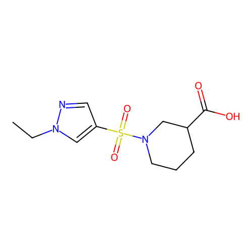 1-(1-Ethyl-1H-pyrazole-4-sulfonyl)-piperidine-3-carboxylic acid structure