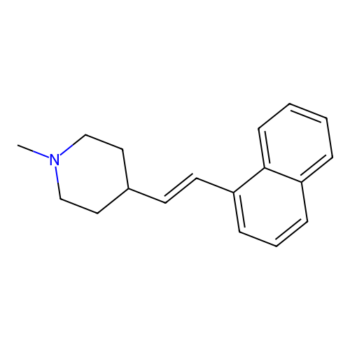 1-methyl-4-[(E)-2-naphthalen-1-ylethenyl]piperidine structure