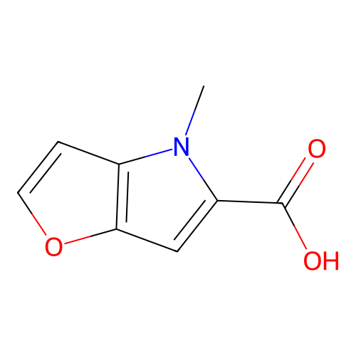 4-methyl-4H-furo[3,2-b]pyrrole-5-carboxylic acid structure