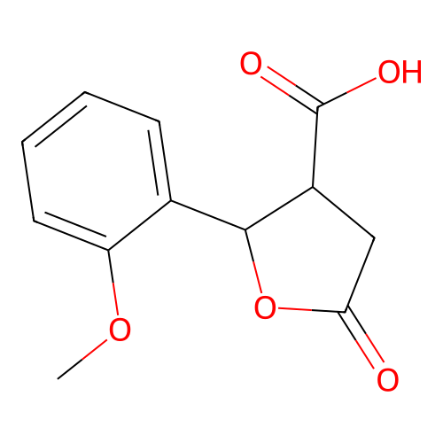 2-(2-Methoxyphenyl)-5-oxotetrahydrofuran-3-carboxylic acid structure