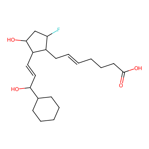 9-Fluoro-15-cyclohexyl-11,15-dihydroxypentanor-5,13-prostadienoic acid structure