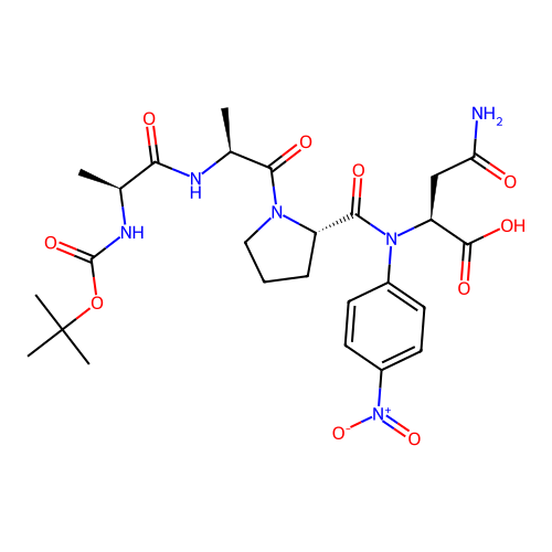 N-tert-butoxycarbonyl-alanyl-alanyl-prolyl-aspartyl-4-nitroanilide structure