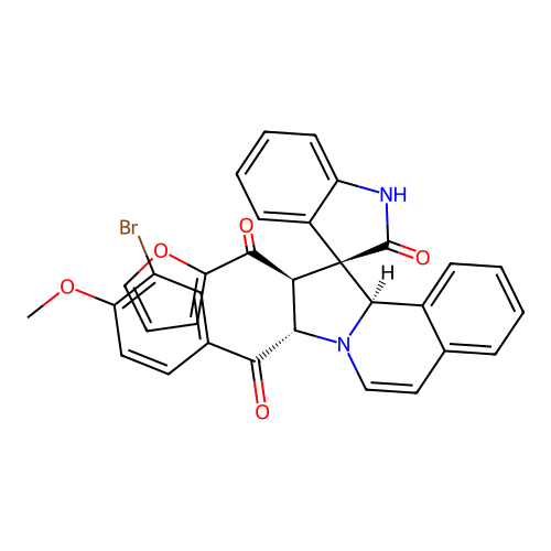 (1'S,2'S,3'S,10b'R)-3'-(3-bromo-4-methoxybenzoyl)-2'-(furan-2-carbonyl)-3',10b'-dihydro-2'H-spiro[indoline-3,1'-pyrrolo[2,1-a]isoquinolin]-2-one structure