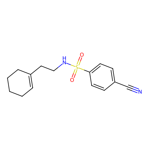 4-cyano-N-[2-(cyclohexen-1-yl)ethyl]benzenesulfonamide structure