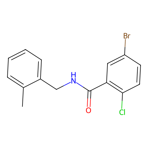 5-bromo-2-chloro-N-[(2-methylphenyl)methyl]benzamide structure