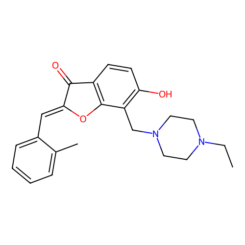 (Z)-7-((4-ethylpiperazin-1-yl)methyl)-6-hydroxy-2-(2-methylbenzylidene)benzofuran-3(2H)-one structure