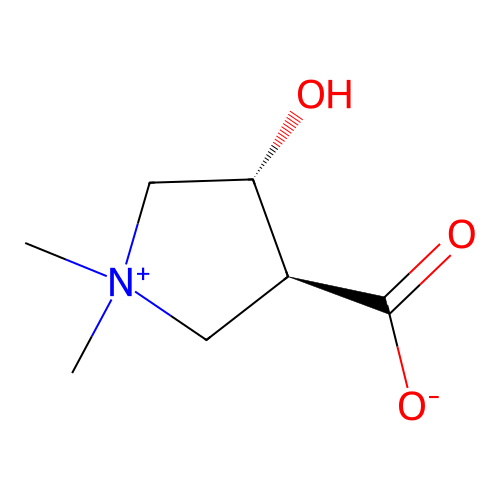 (3S,4R)-4-hydroxy-1,1-dimethylpyrrolidin-1-ium-3-carboxylate structure