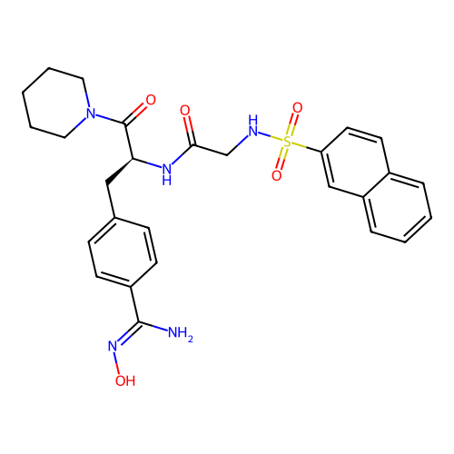 N(alpha)-(2-naphthylsulfonylglycyl)-4-oxamidinophenylalanine piperidide structure