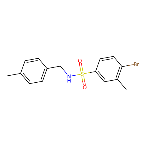 4-bromo-3-methyl-N-(4-methylbenzyl)benzenesulfonamide structure