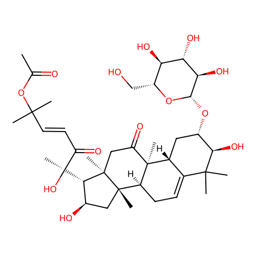 2-O-Glucopyranosylcucurbitacin F-25-acetate structure