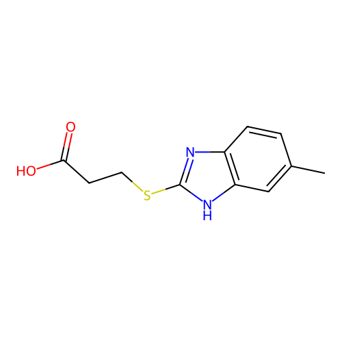 3-[(6-methyl-1H-benzimidazol-2-yl)sulfanyl]propanoic acid structure
