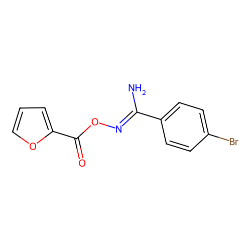 [[Amino-(4-bromophenyl)methylidene]amino] furan-2-carboxylate structure