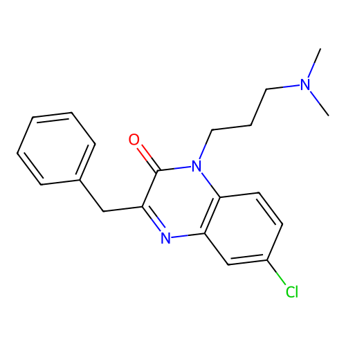 2(1H)-Quinoxalinone, 6-chloro-1-(3-(dimethylamino)propyl)-3-(phenylmethyl)- structure