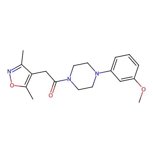 2-(3,5-Dimethyl-1,2-oxazol-4-yl)-1-[4-(3-methoxyphenyl)piperazin-1-yl]ethanone structure
