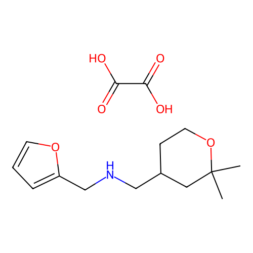 1-(2,2-dimethyltetrahydro-2H-pyran-4-yl)-N-(furan-2-ylmethyl)methanamine oxalate structure