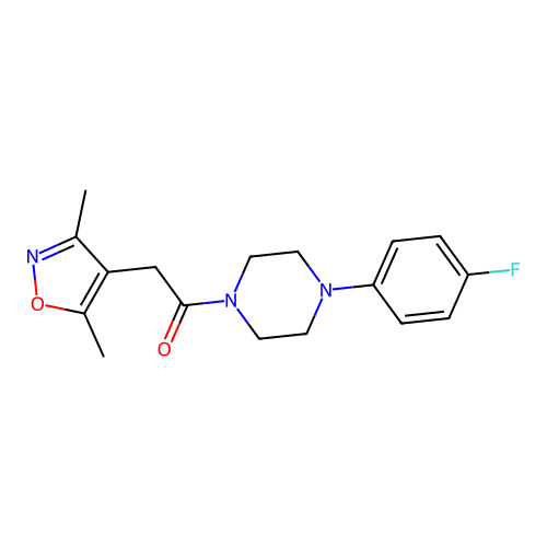 2-(3,5-Dimethyl-1,2-oxazol-4-yl)-1-[4-(4-fluorophenyl)piperazin-1-yl]ethanone structure