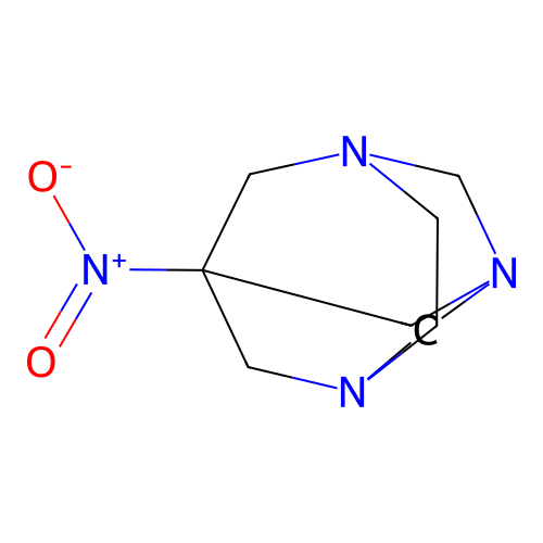 8-Nitro-1,3,6-triazatricyclo[4.3.1.1~3,8~]undecane structure