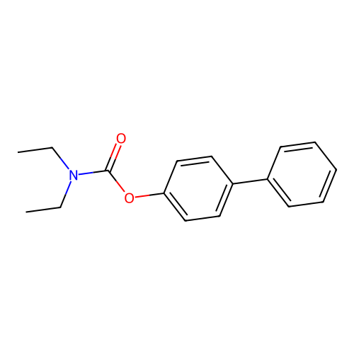 (4-phenylphenyl) N,N-diethylcarbamate structure